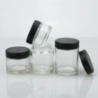 Glass 1oz 2oz 3oz 4oz Cosmetic Glass Jar With Bamboo Screw Lid