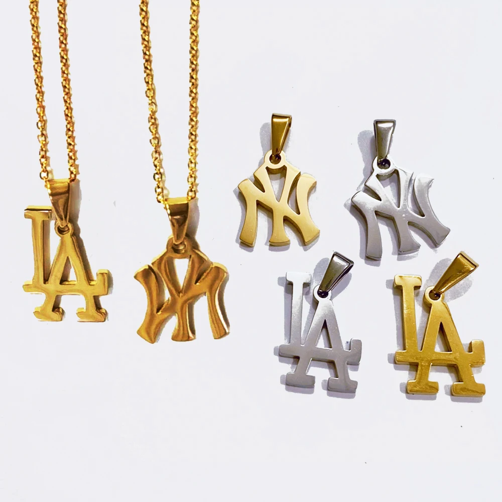 Buy La Initials Pendant Necklace,Swoosh 