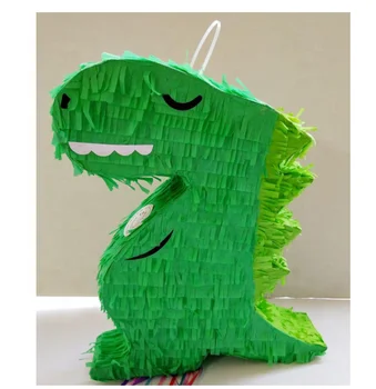kids birthday party supplies photo props woodland design pinata for candy or toys green dinosaur paper pinata