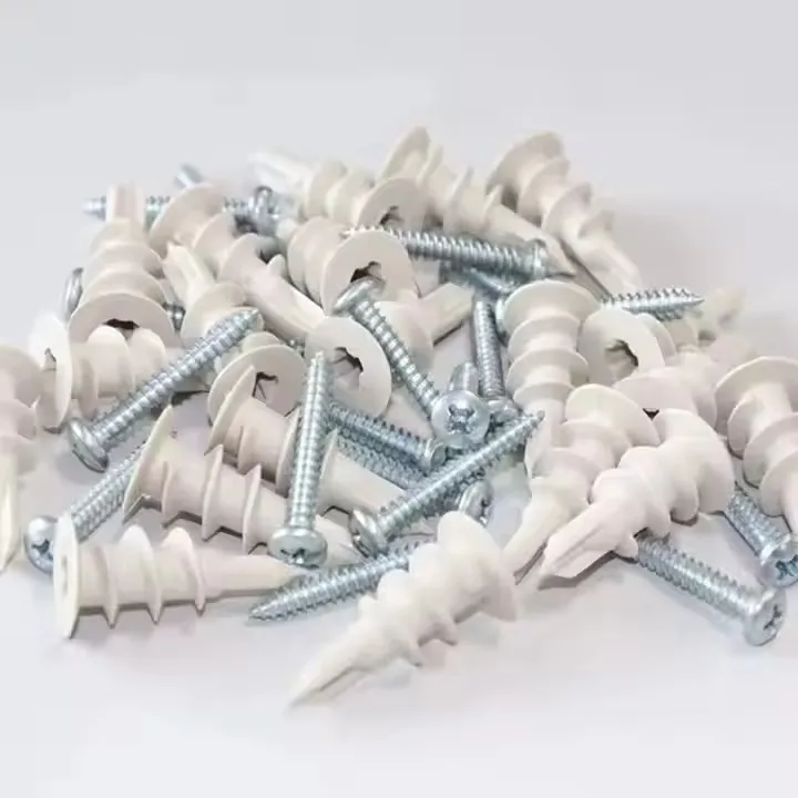 White Nylon Self-Drilling Wall Mount Anchor Industrial Plastic Screws for Home Improvement and Construction factory