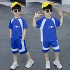 Children Suit Wholesale Children Summer Boy Short-sleeved Suit Baby Kids Clothes Sports Two-piece Suit