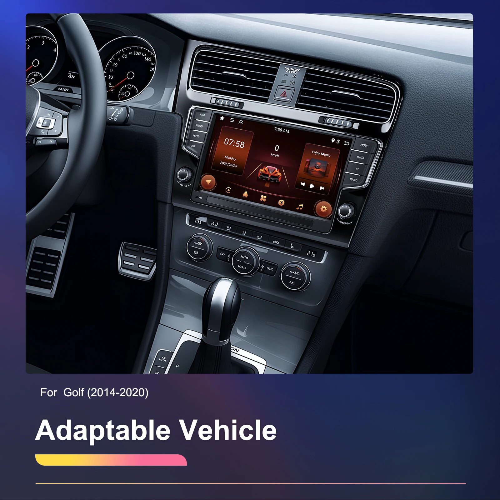 podofo 9 double din 264gb android car radio frame autoradio carplay android auto car stereo gps for vw golf 2014 2020 obd2 a4421-17