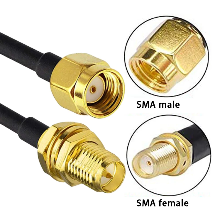 Custom Rg 174 Sma Male To Sma Female Assembly Jumper Rf Adapter