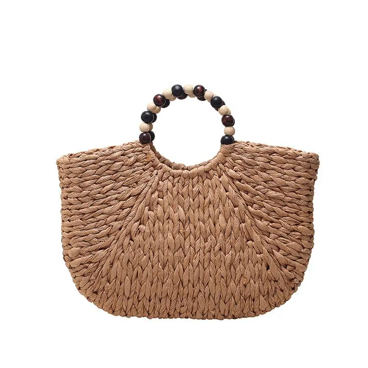 Wholesale Woven Women's Bags Tote Summer Beach Straw Shoulder Bag