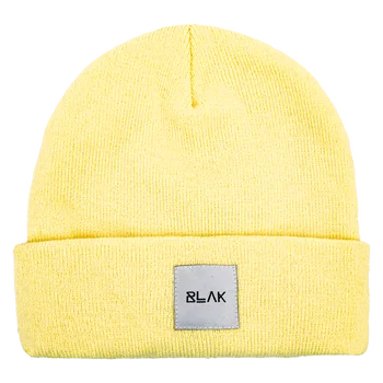oem winter women yellow knit custom embroidered cuff beanie hat