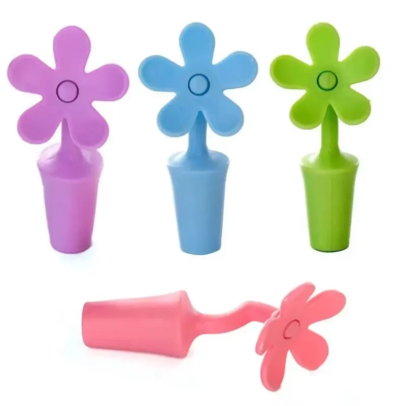 product 2025 food grade silicone wine stopper flower shaped beer bottles keep fresh stopper-1