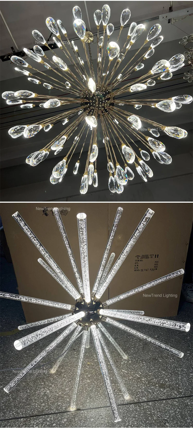 CPL-320 Luxury Indoor Decoration Villa Home Dining Room Living Room LED Chandelier Crystal Light supplier