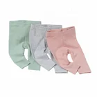 Baby Girl Leggings Leggings Wholesale Organic Cotton Plain Knitted Ribbed Baby Girl Leggings Autumn