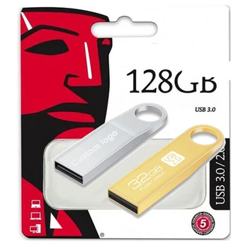 Customized logo promotion gift brand 8gb 16gb 32gb 64gb 128gb flash drive Cheap USB 3.0 Metal Pendrive flash drive for kingston