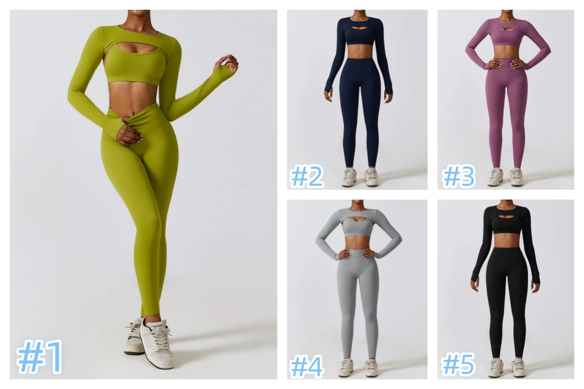 3 Pieces Fitness Yoga Set Women Solid Color Stretch Athletic Suit Sexy Bra Zipper Jacket High Waist Leggings Female Sportswear