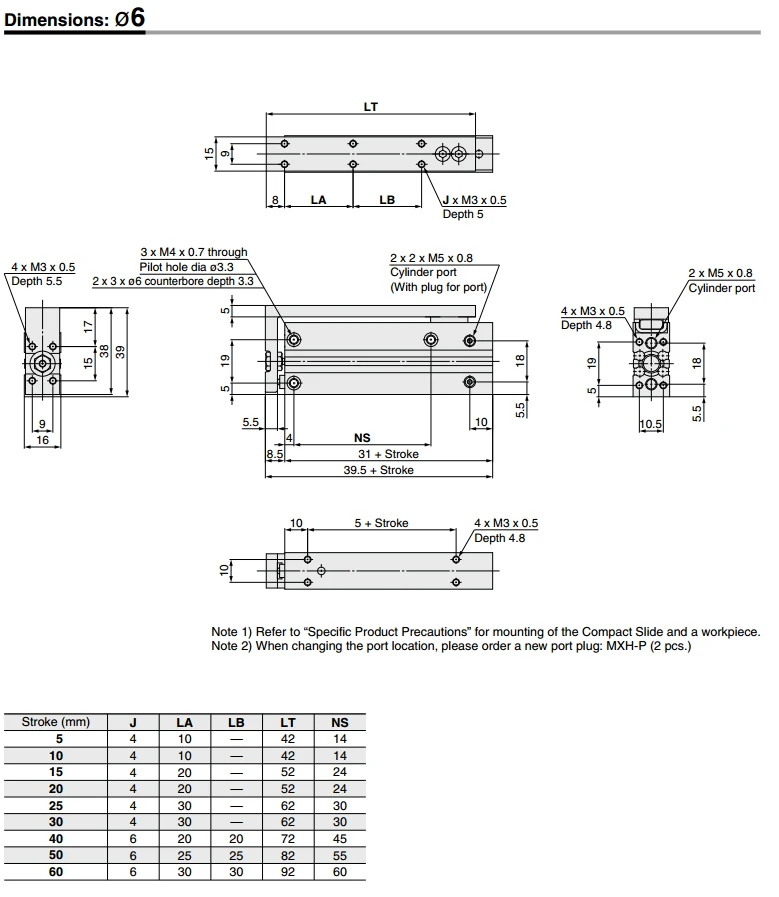 Table Cylinders MXH Series Compact Slide Table Air Cylinder for Mask Machine Gripper MXH6/10/16/20-5Z/10/15/20/25/30/40/50/60Z manufacture