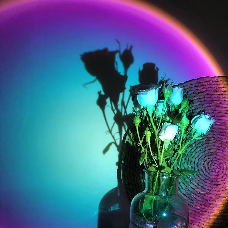 Indoor ABS DC 5V Usb Living Room Kids Boys Sunset Rainbow Projector Night Lamps