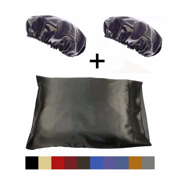 Luxury Smooth Black Print Style Polyester Satin Envelope Closure Pillowcases for Home Hotel supplier