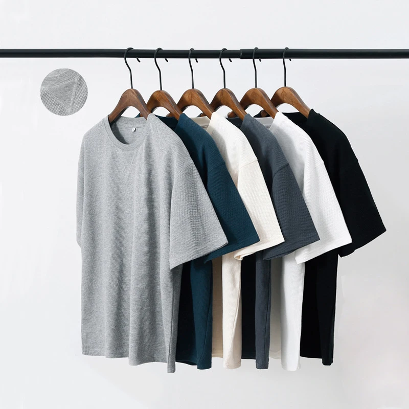 Custom Waffle Fabric Men Oversized 