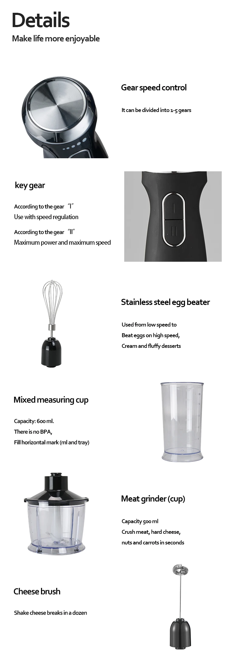 Best Portable Mini Multi Purpose Detachable Electric Immersion Mixer