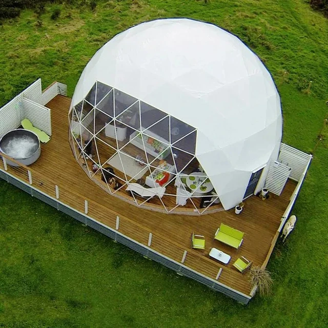 Hot Sale Outdoor Waterproof Camping Geodesic Dome Hotel Modular Tent House with Bathroom
