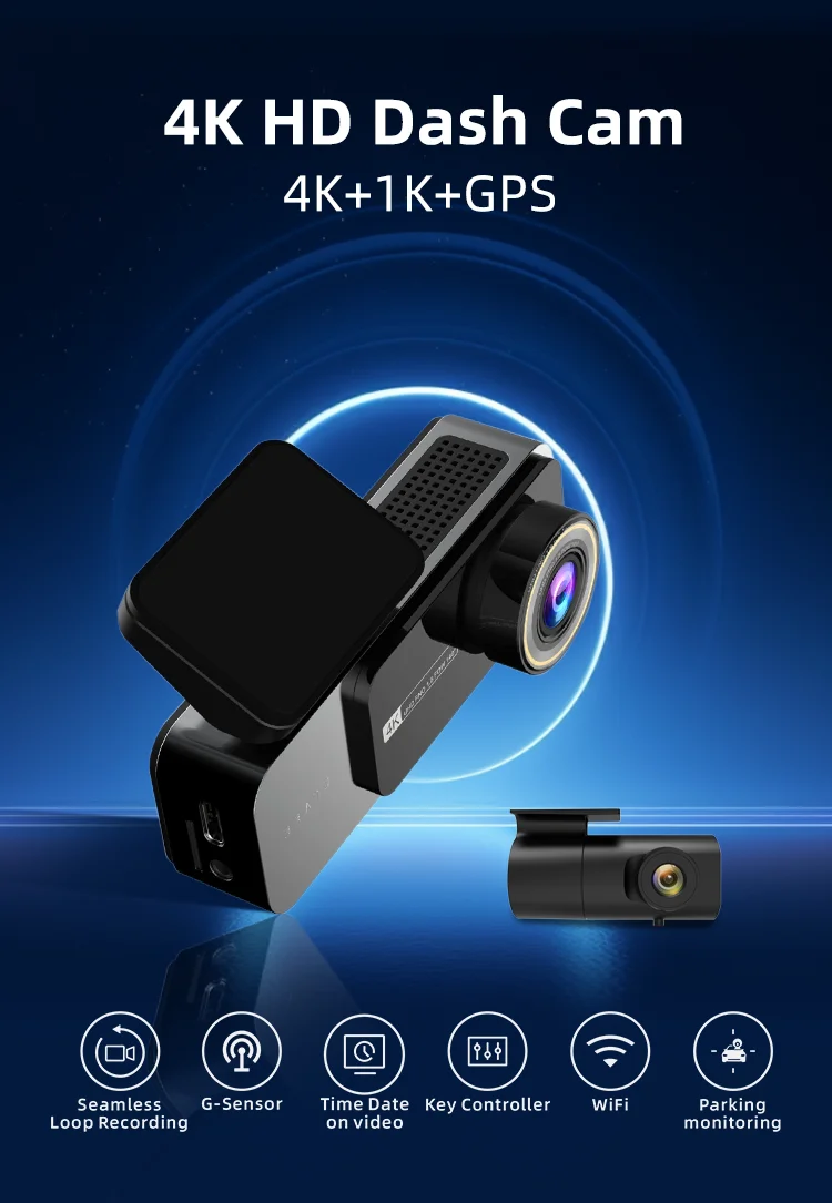 Coview New Dash Cam Per Auto 4k DVR 1.47 Inches IPS LCD Dual Lens Dash Cam 4k Black Box F1.8 with Parking Monitoring for Agent supplier