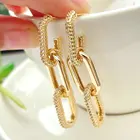 Earrings Long Cz 2021 Link Chain Earrings Long Ear Stud For Woman Fashion CZ Jewelry