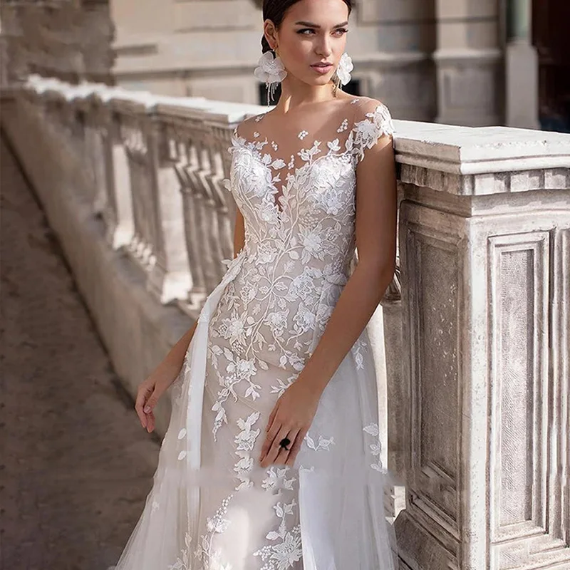 2026 Bride Dream Slimming Detachable Two Way Wear Fishtail Lace White 2026-bride-dream-slimming-detachable-two-way-wear-fishtail-lace-white
