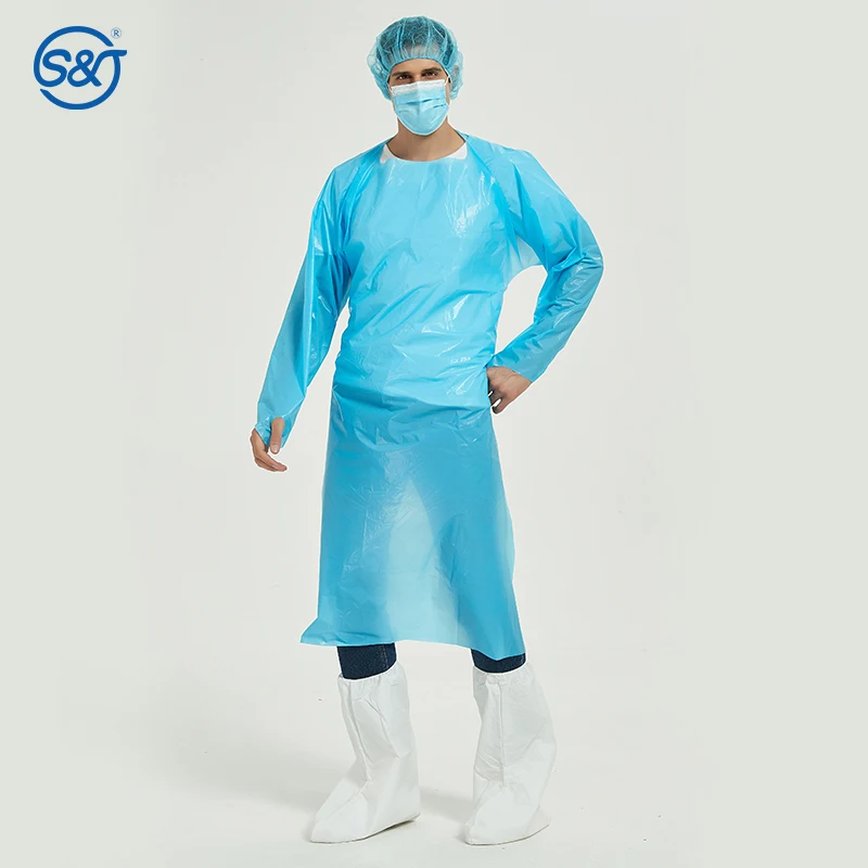 Sj Manufactures Disposable Visiting Cpe Gown Waterproof Surgical Single