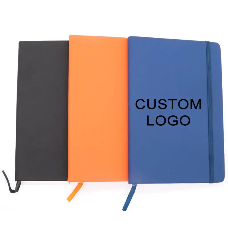 Custom logo printing Hardcover Factory price Pu Leather Elastic band Journal Diary Planners a5 dilary Notebooks