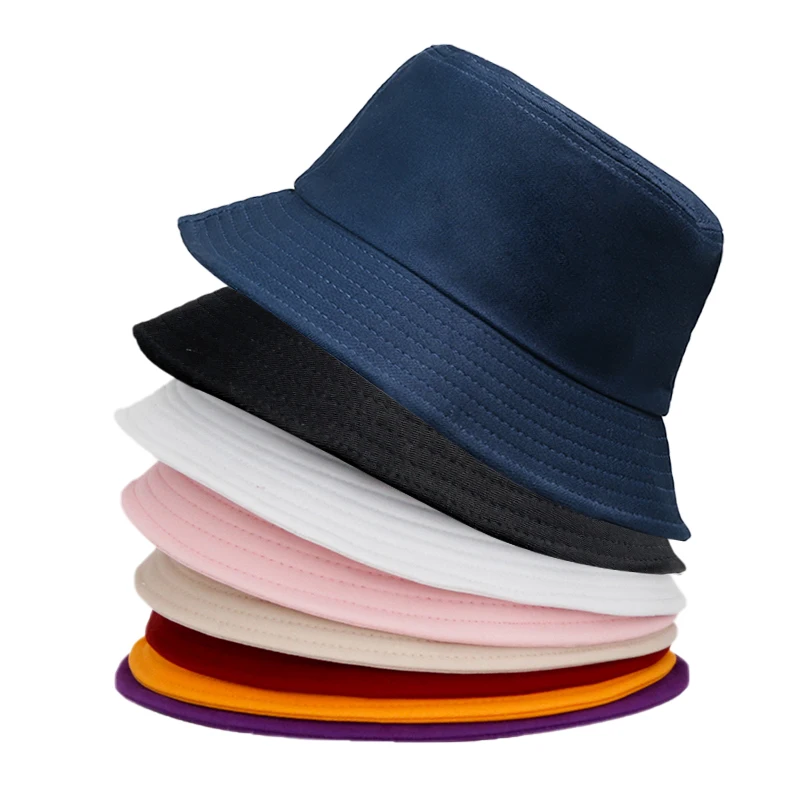 Wholesale White Cotton Man Bucket Caps 