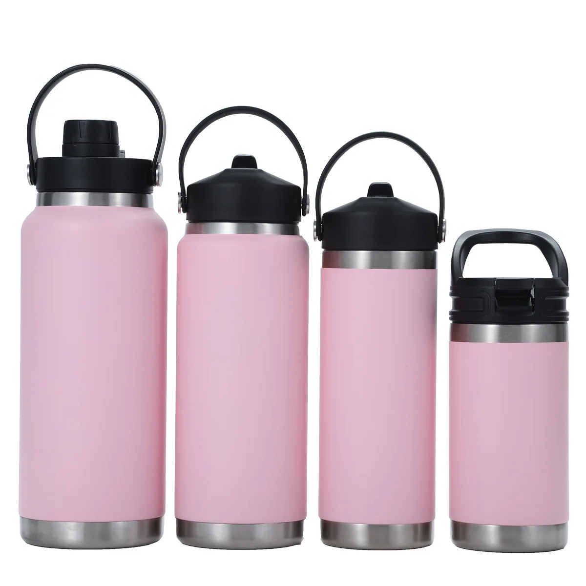 wholesale Eco-friendly Double Wall Stainless Steel Sports Water Bottle Insulated Vacuum Flask with Straw Lid 350/500/750/1000ml