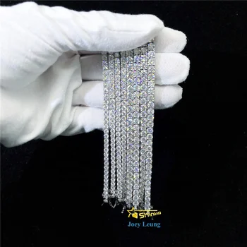 Hip Hop Jewelry Tennis Bracelet VVS Moissanite Diamond Bling Bracelets 925 Sterling Silver Bracelet Men