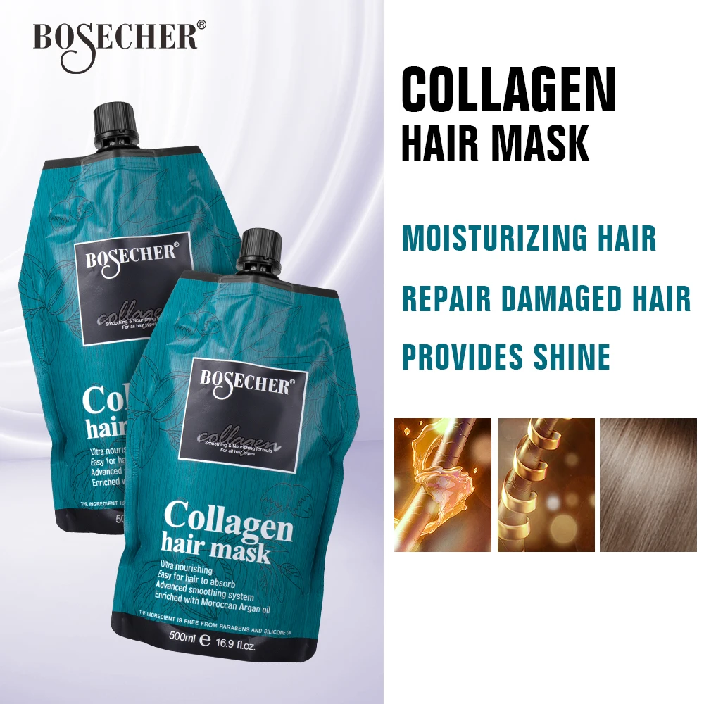Boscher Organic Biotin Argan Oil Hair Mask Natural Salon Professional Nourishing Keratin Treatment Hair Mask