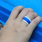 Rings Geedyn Unisex Sapphire Blue Silicone Birthstone Women Mermaid Silicone Rings Set