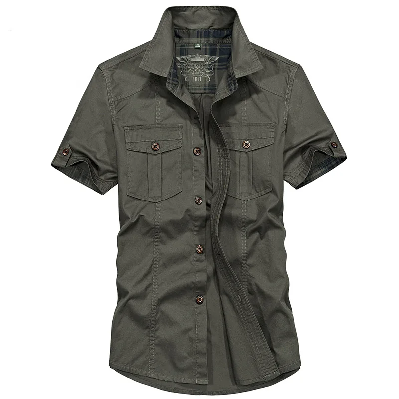 Summer Breathable Cotton Military Plaid 