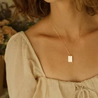 Custom Pendant Gold Plated Engravable Necklace Personalized Pendant Minimalist Wholesale Trendy Necklace