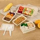 Food Box Wholesale Custom Compartment Food Box /Disposable Corn Starch Food Container
