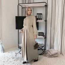 Women's Dresses Islamic Clothing 2 Piece Abaya Set Cardigan Turtle Neck Inner Dress Abaya Manufacturer Muslim Women Abaya Set