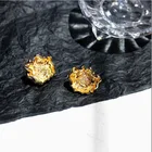 Earrings Clip Women Accessories Gold Plated Flower Earrings Solid Gold Non Pierced Alloy Ear Clip