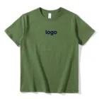 Cotton T Shirt Blank High Quality Polyester Cotton Fabric Custom Mens Loose T Shirt Hole Curved Hem T Shirt