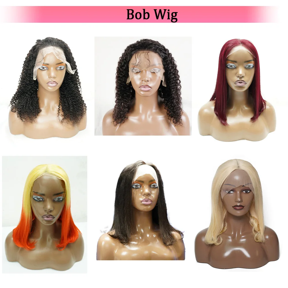 Wholesale 100% Natural Brazilian Remy Human Hair Color Short Bob Wigs,13x1 13x4 Bob Lace Front Wig For Black Women