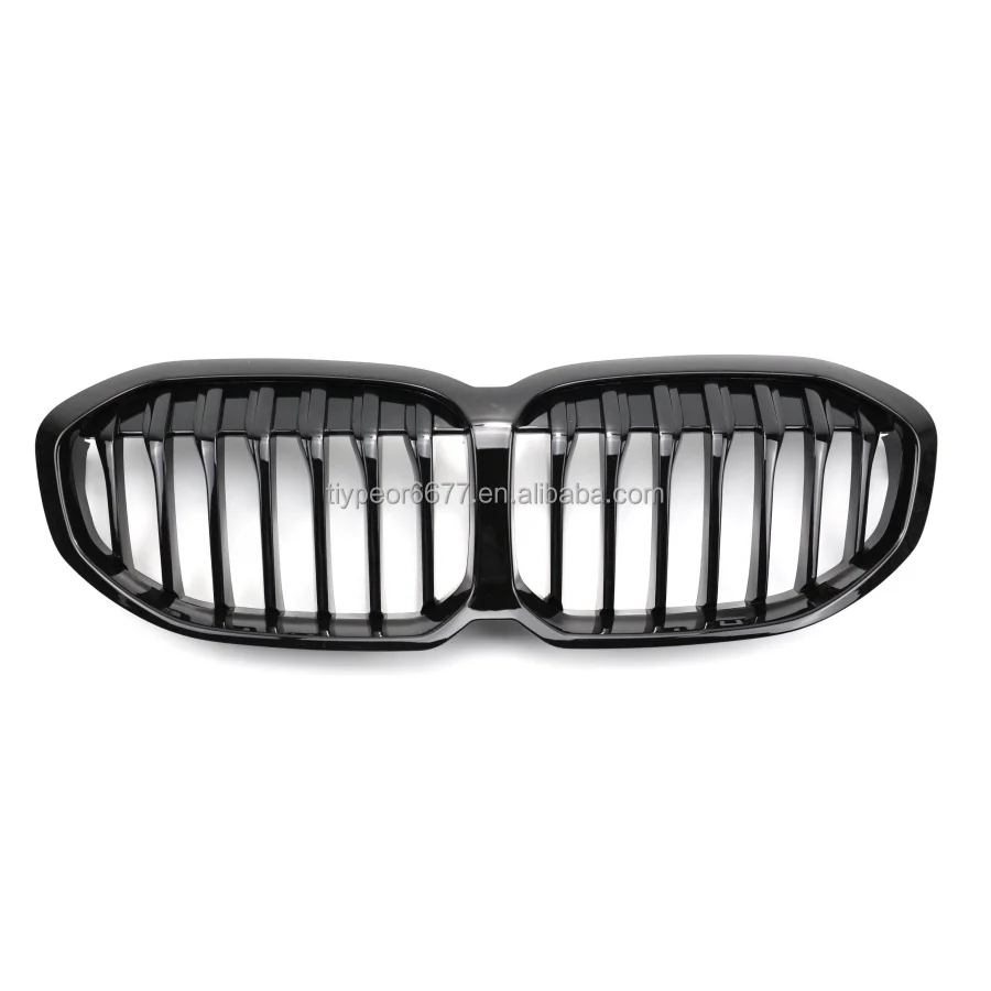 product tiypeor line front bumper center kidney grill for bmw 1 series f40 2020 2023 facelift grille black carbon 3 color sport style-2