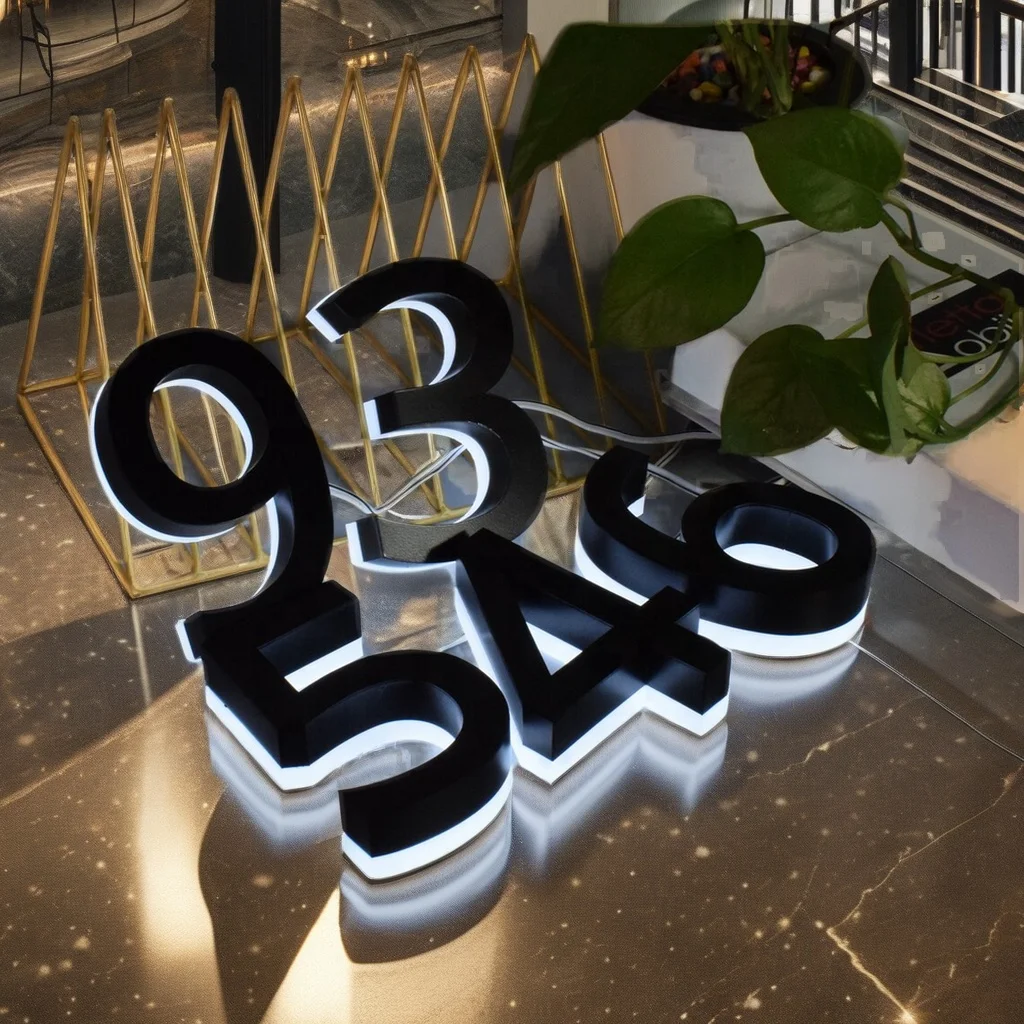 Custom Gold 3d logo led channel letters sign outdoor led light 3d letter shop store front signs Backlit Company business Signage