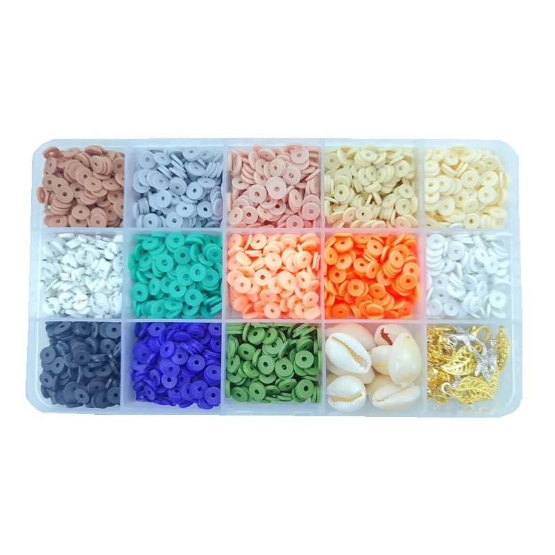 2600pcs Deep Colored Clay Beads Flat Polymer Clay Beads For Jewelry Making Kit Diy Beads