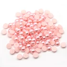 Pearl Costume Lt.Pink 2mm 3mm 4mm 5mm 6mm Abs Hlaf Pearl Round Flatback Cabochon Bead For Dance Costume Design