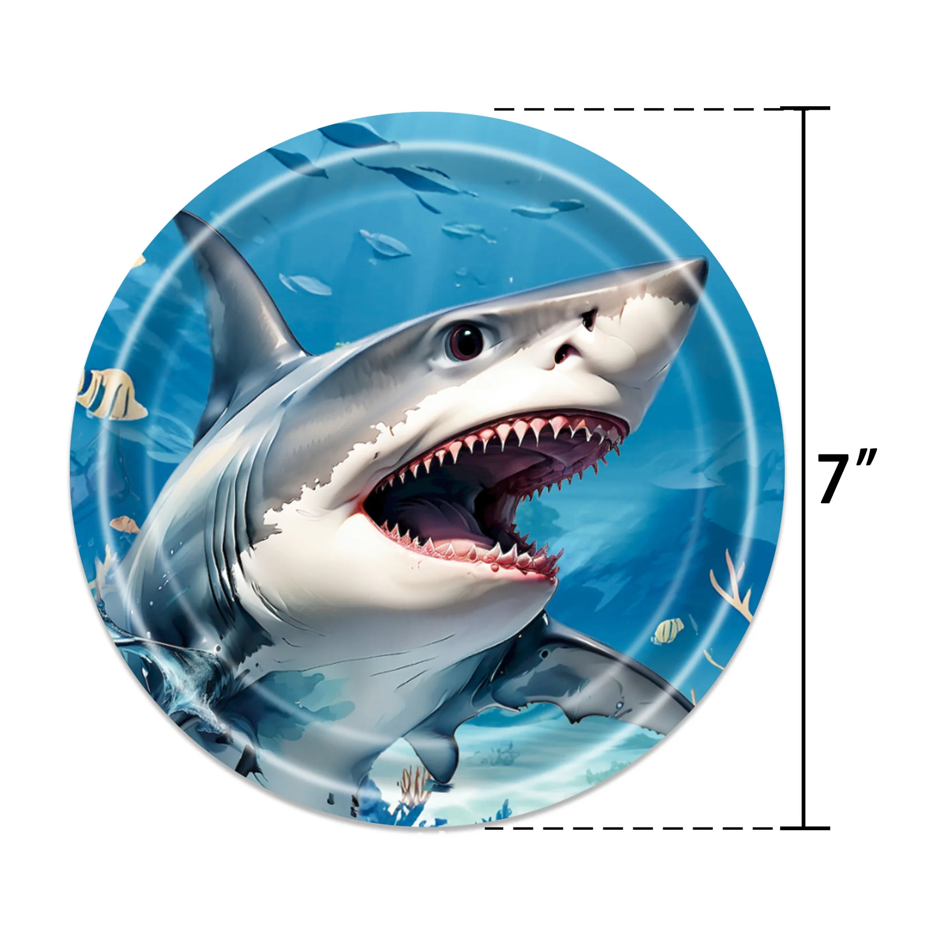 Disposable Blue Ocean Shark Paper Plates Tableware Set for Boys Baby Shower Pool Birthday Party Decorations