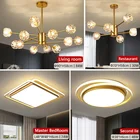 Chandelier 2021 Top Seller Iron Contemporary Villa Apartment Glass Ball Gold Chandelier