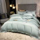Color 40 Pieces Of Long-staple Cotton Fashion Comfortable Four-piece Pure Color Bedding