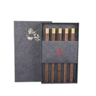 Environmental Protection Wooden Chopsticks Silk Printing Fu Metal Head 5 Double Gift Box