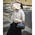Hand Classical Black Fashion Ladies Real Cattlehide Shoulder Hand Bags