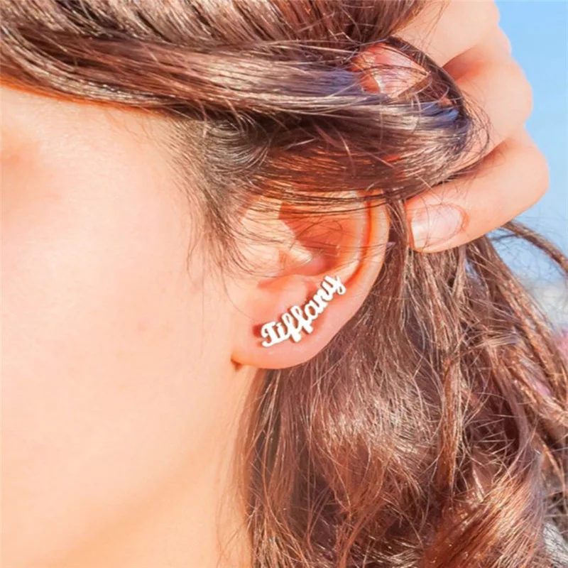 Custom Name Plates Earrings 