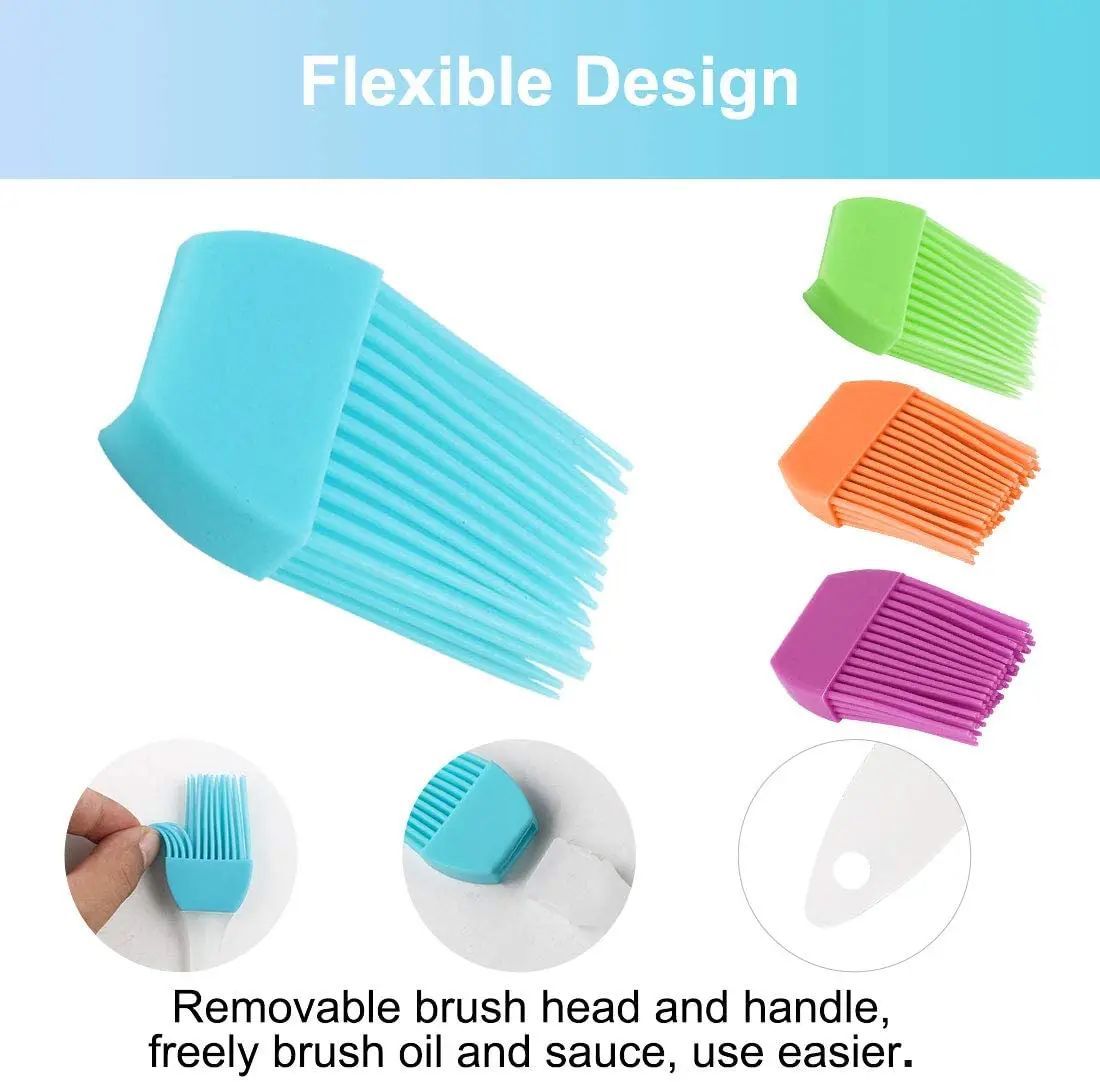 Custom Wholesale Silicone Pastry Brush Silicone Bread Basting Brush BBQ Baking DIY Kitchen Cooking Tools manufacture