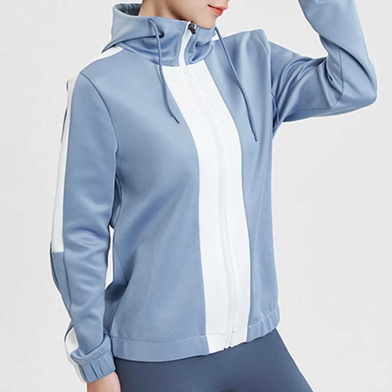Custom Logo Sportswear Running Long Sleeve Women Jacket Sports Yoga Coat With Zipper