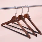 Hook Wood Hanger Wholesale Antique Square Hook Wood Hanger With Notches And PVC Tube Bar